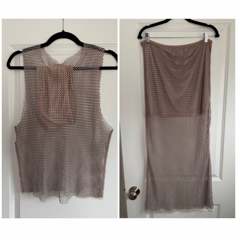 Dynamite Nude Mesh Sleeveless Tank Top